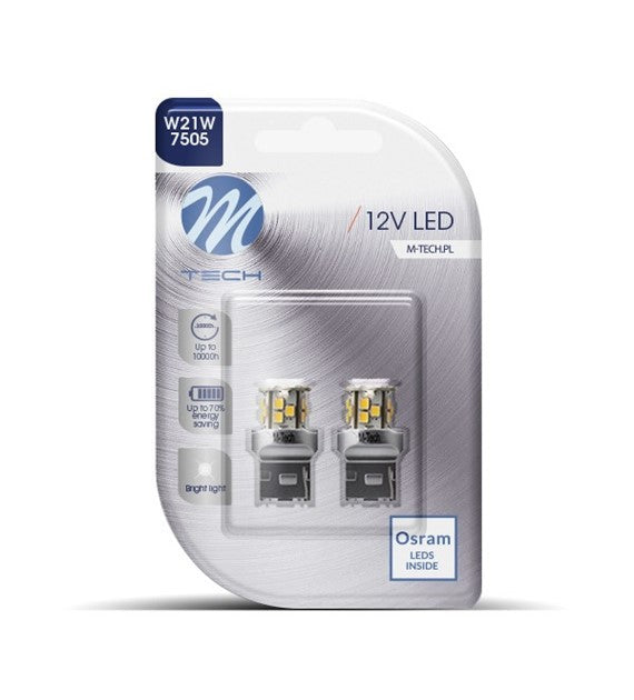 BLISTER 2X M-TECH ECONO LB114W - T20 W21W, 21XSMD2835, WHITE