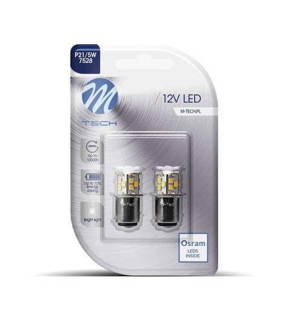 BLISTER 2X M-TECH ECONO LB113W - BAY15D, 21XSMD2835, WHITE